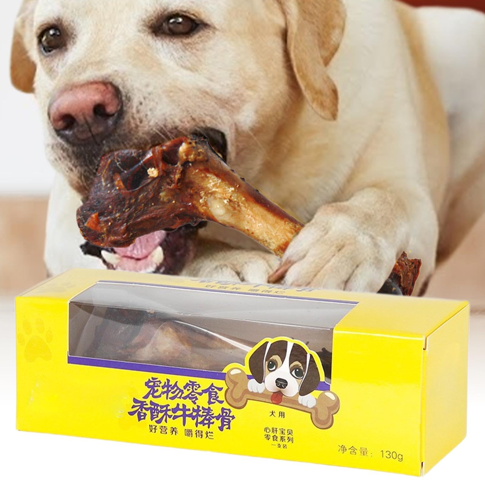 6 Ossi Pressati Per Cani In Pelle Bovina - 25 Cm, Rinforzanti Per Denti, Snack Naturali E Digeribili