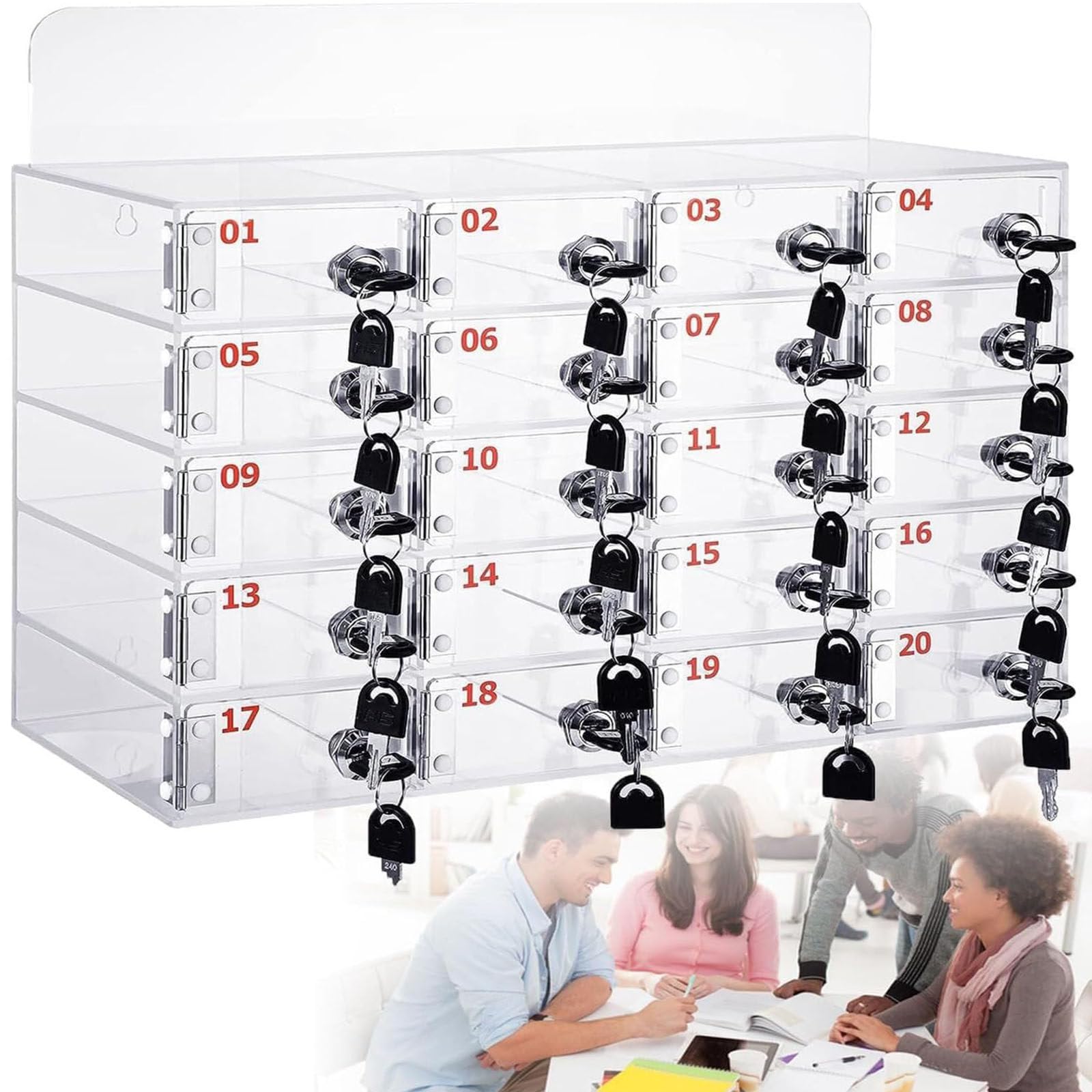 Scatola porta cellulari multifunzionale in lega di alluminio - Armadietto organizer per cellulari da 8 a 60 scomparti per aule, uffici e sale conferenze - Soluzione da scrivania per scuole e aziende