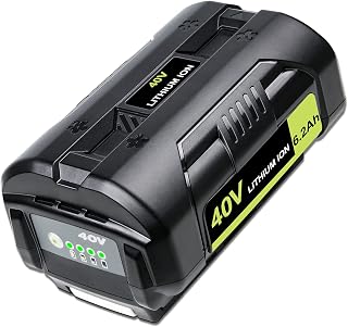 DTK Battery Replacement for Ryobi 40V Battery 6.2Ah OP4040 OP4026 OP4030 OP4050 OP4060A Compatible with Ryobi 40Volt Cordless Tool ion Battery Packs