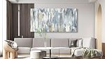Shoci Large Abstract Wall Art - Gray Blue Beige Canvas Wall Decor Pictures Contemporary Light Grey Painting Prints Modern Graffiti Artwork for Living Room Bedroom Home Office Decoration 73.5 X 147 CM