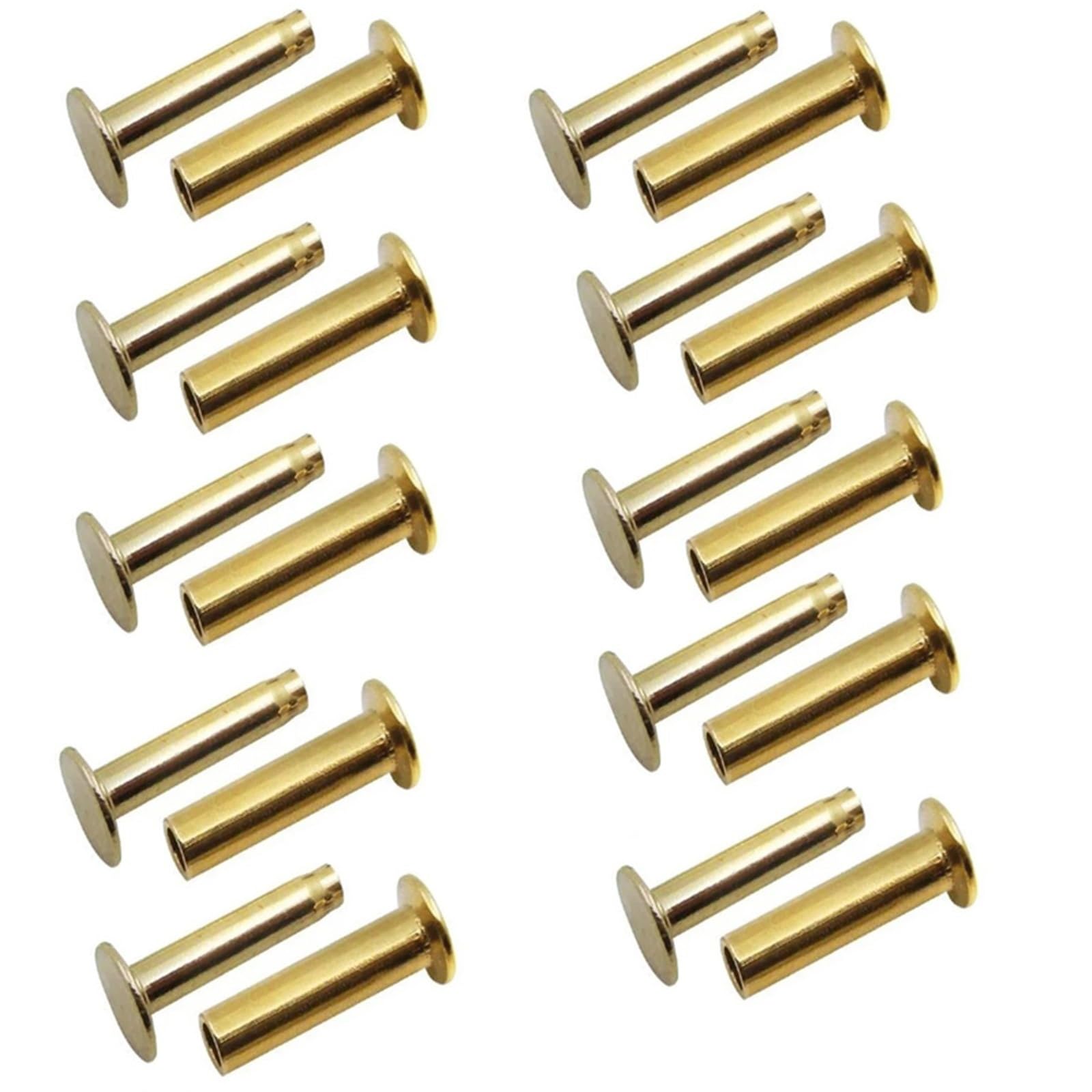 WNJ-Tool, Kitchen Knife Screw DIY Handle Use Rivet Brass 10 piece Per (Color : Gold)