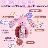 Vista 2 de Cochecito de bebé colgante de asiento de coche juguetes para bebés de 0 a 6 meses niña 0-2-3-4-5-7-8 6-12 meses de edad, regalos de San Valentín