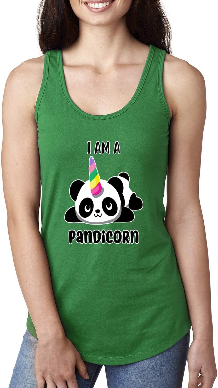 I Am a Pandicorn Funny Cute Rainbow Panda Unicorn | Womens Pop Culture Jersey Racerback Tank Top