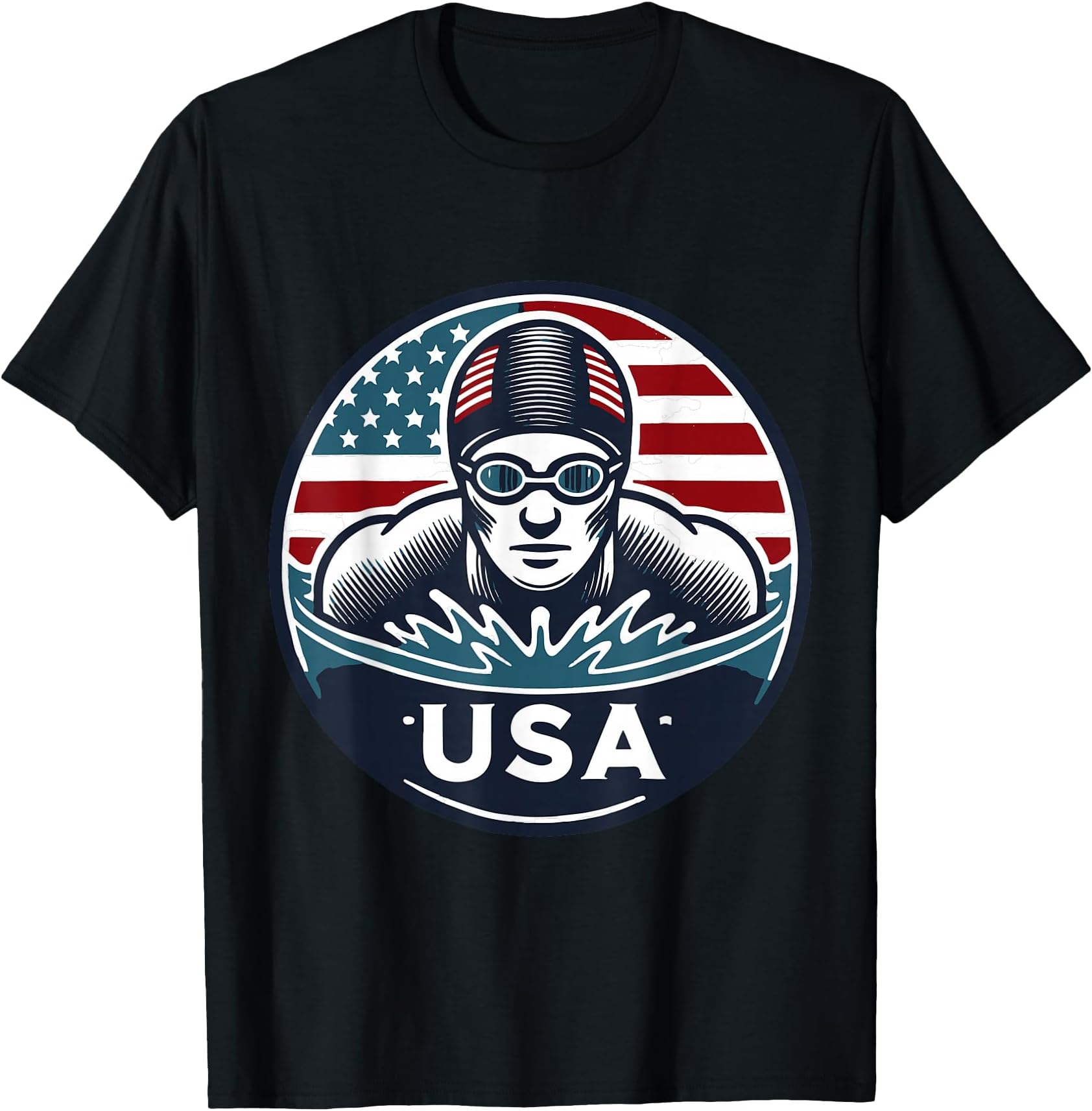 Team USA Olympic Swimmer Graphic Design T-Shirt