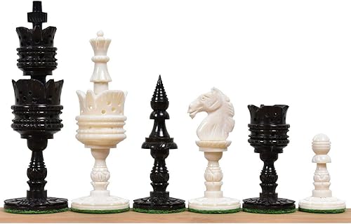 RoyalChessMall -Juego de piezas de ajedrez pre Staunton de la serie inglesa de 3.6" - Hueso de camello..