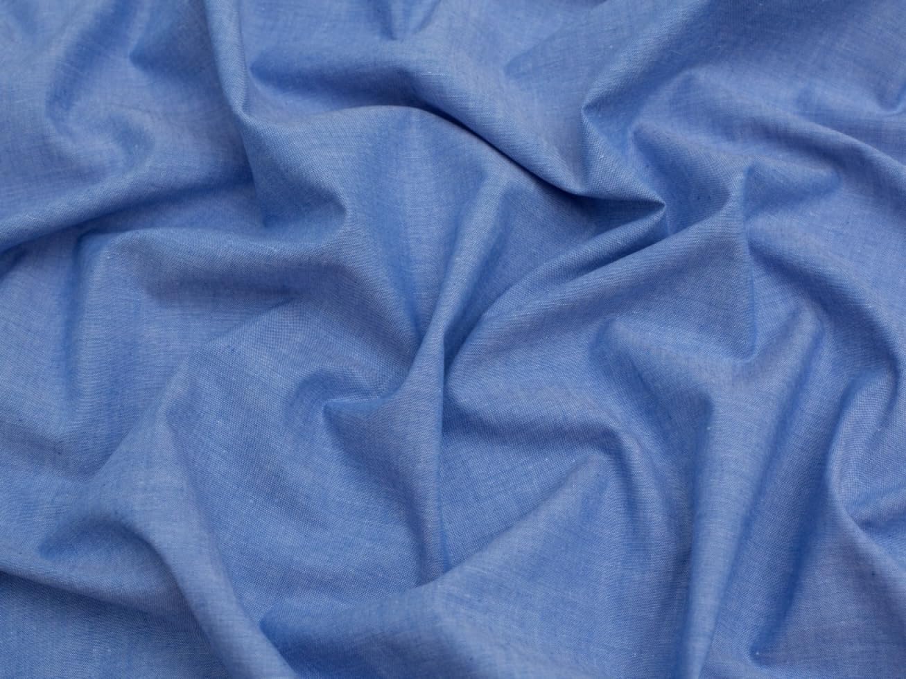 Minerva Blue Chambray Denim Fabric - Per Metre
