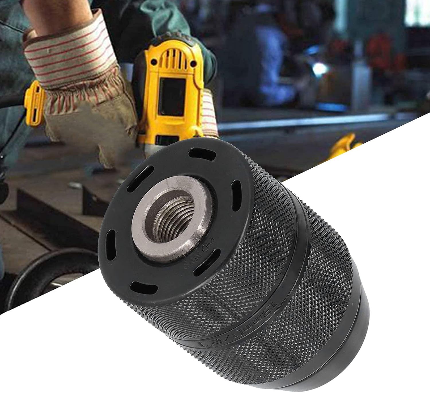 YWBL-WH Keyless Chuck Replacement 1/2 2mm-13mm High Accuracy Quick Connect Keyless Chuck Replacement, Drill Chuck Key