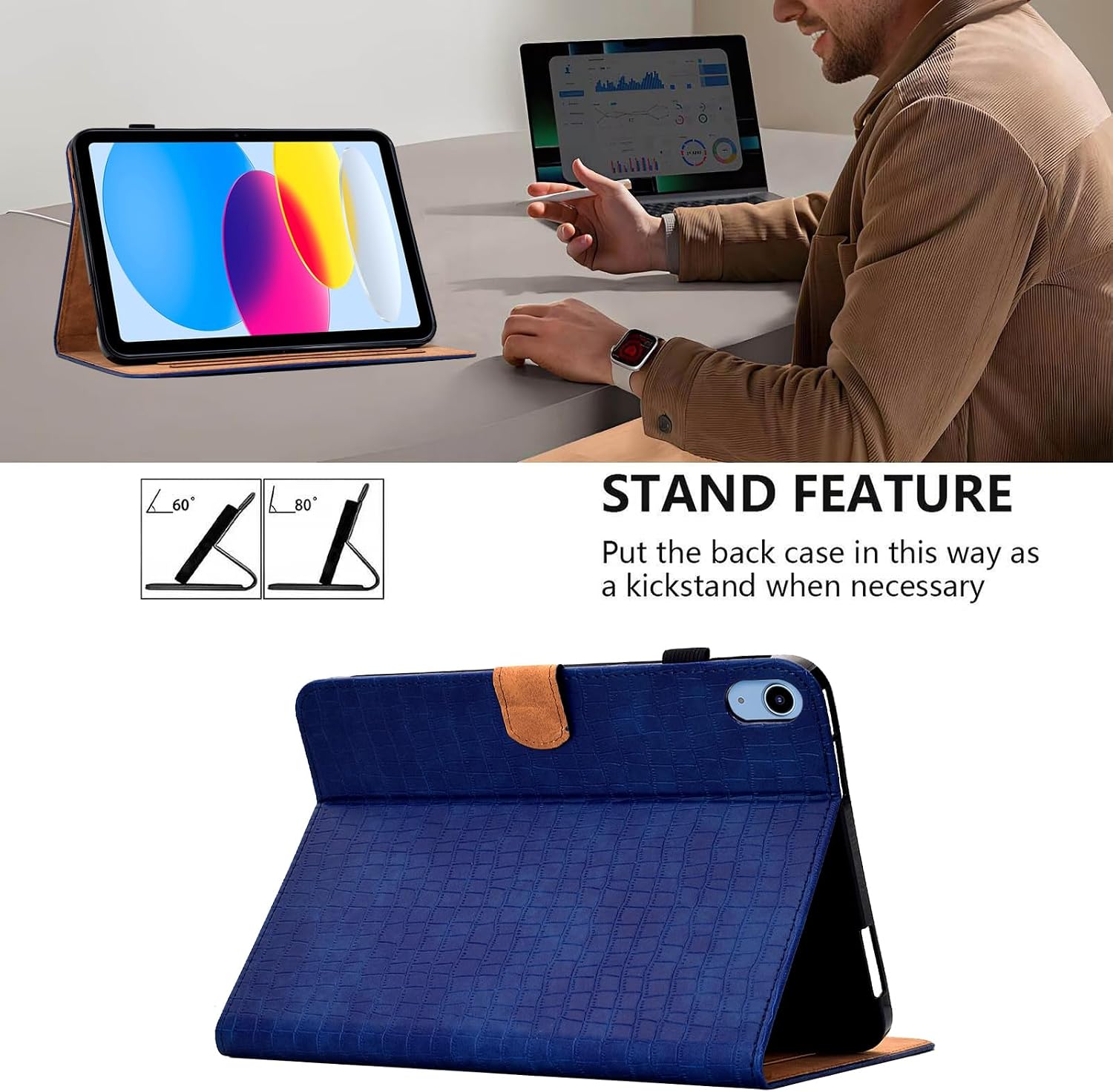Crocodile Case for iPad A16 11th Gen 2025, iPad 10th Gen Case 2022 image 5