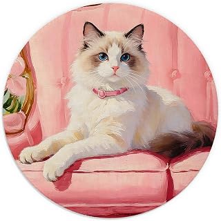 Girly Ragdoll Cat Mouse Pad, 7.9x7.9 Inch