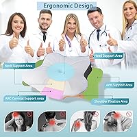 Vista 2 de DONAMA - Almohada cervical ortopédica para alivio de dolor del cuello, espuma viscoelástica contorneada, soporte ergonómico para dormir de lado