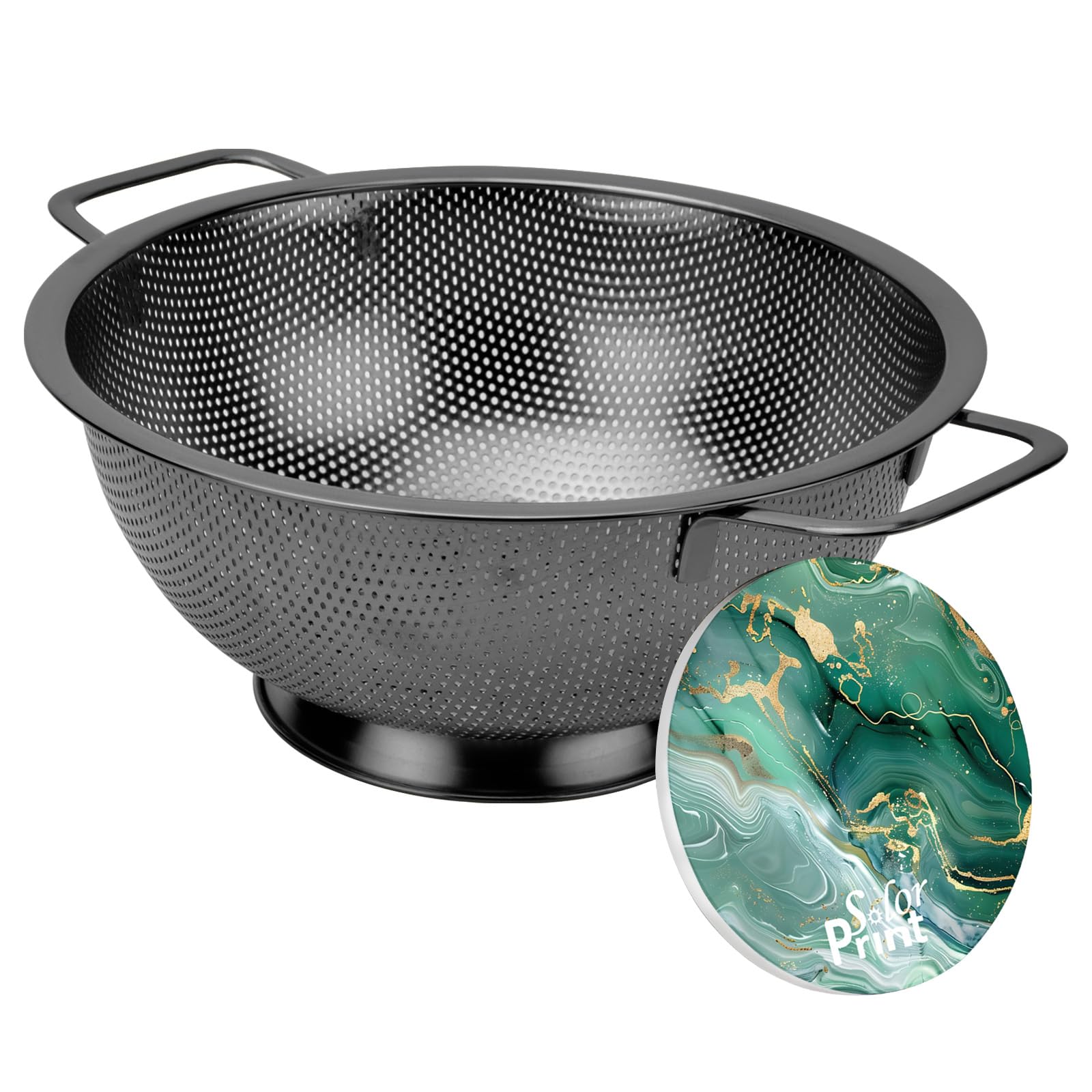 3 Quart Black Colander - Sturdy Kitchen Strainer For Pasta, Salad, And Veggies - View #14