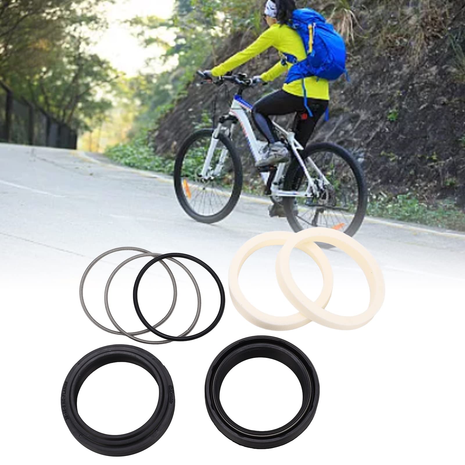 Amazon | KIMISS 自転車フロントフォークオイルシールとダストワイパー