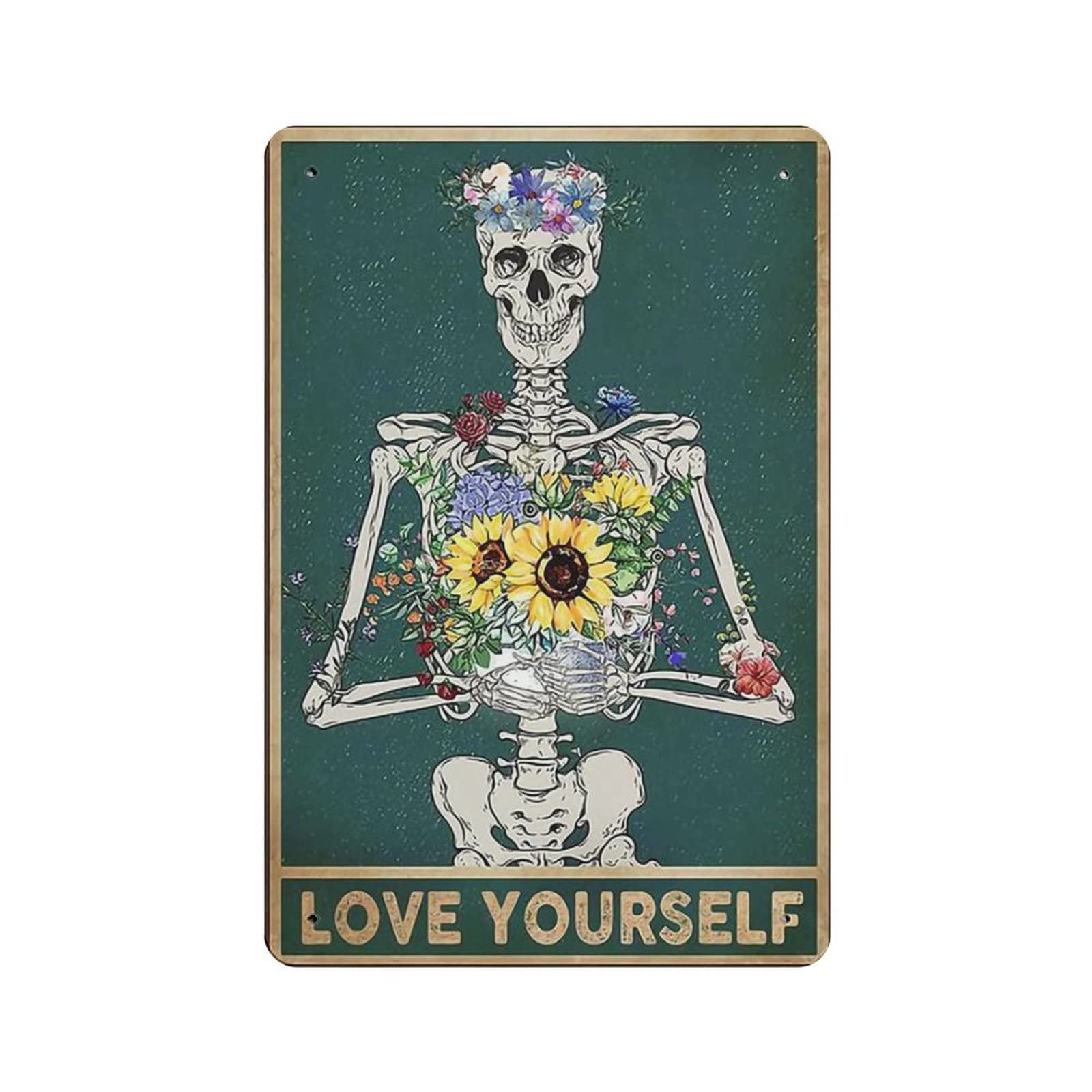 AOOEDM Skeleton Lose Yourself Metal Signs for Garage Man Cave Bar Kitchen Coffee Tin Sign Nostalgic Wall Decor Signs Vintage Retro Poster