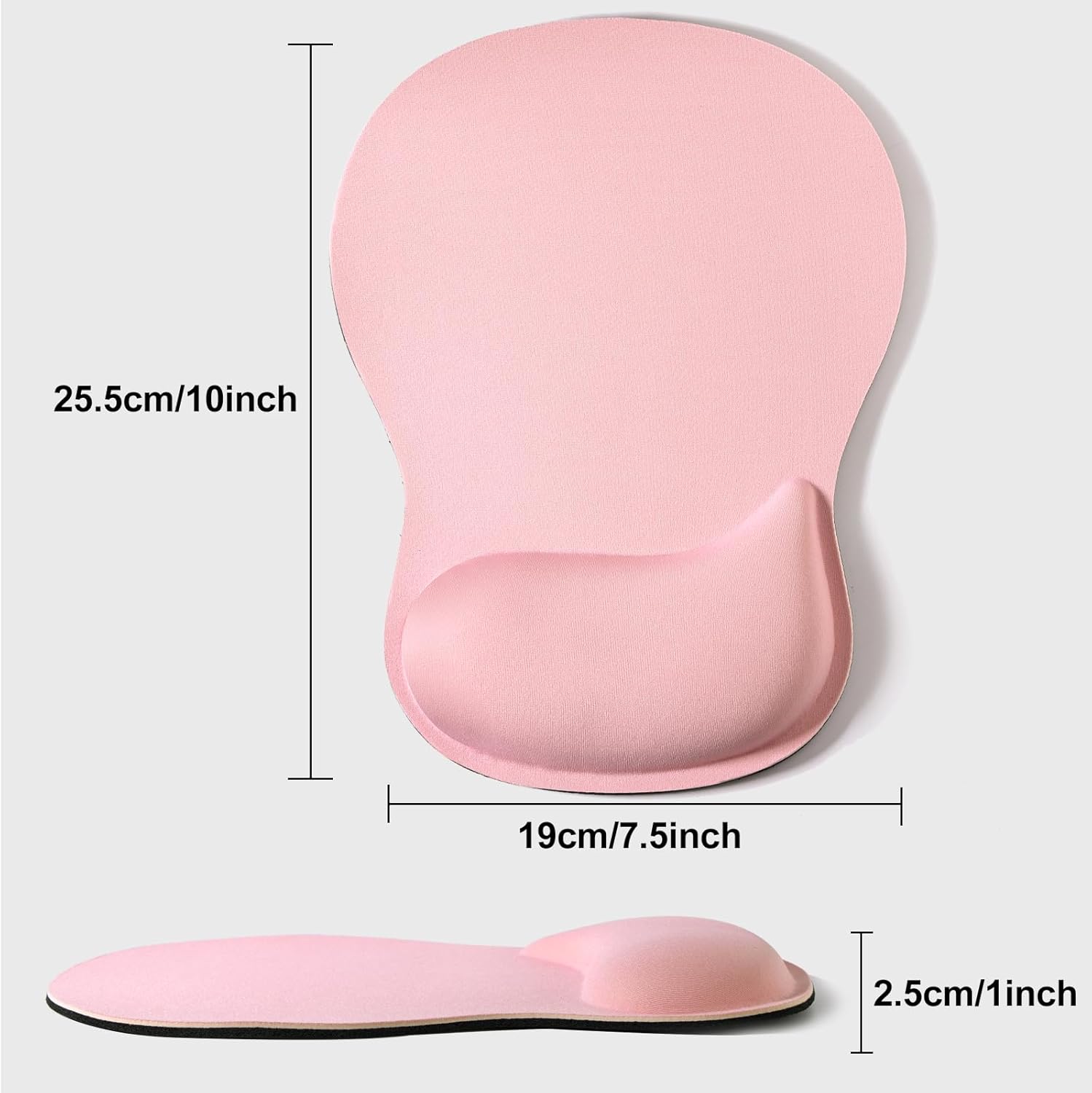 Mouse Pad Wrist Support, Ergonomic Mousepad with Memory Foam Wrist Rest Cushion, Non-Slip Rubber Base Gaming Mouse Pad for Pain Relief and Easy Typing, Home Office Laptop, Pink - Image 6