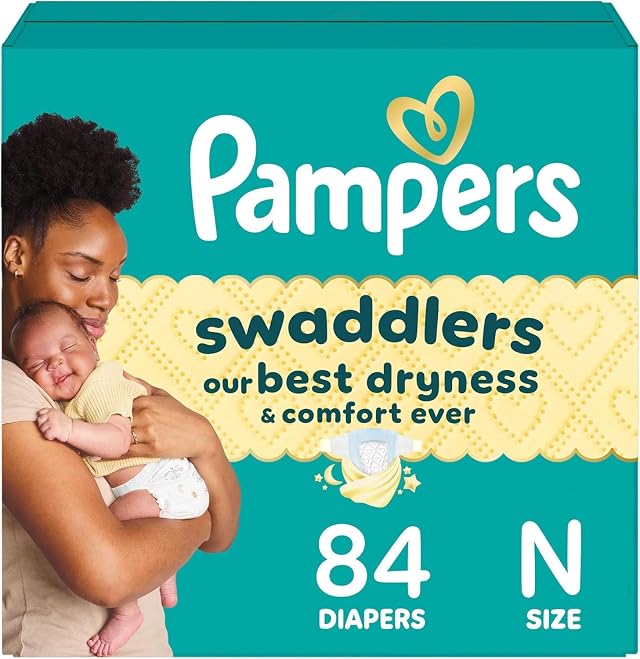 Pampers Swaddlers Diapers Size 0 up to 10 lbs 84 Count Absorbent Keeps Baby Dry and Comfortable Skin