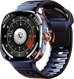 Android Smartwatch 4G LTE Smart Watch WiFi GPS Big AMOLED Screen Color Display SIM Call Android iOS Compatibility Sleep IP67 Silicone (Black) (Black)