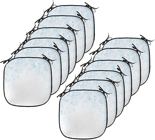 Miniatura 145 de Lunarable Cojín retro para silla, dibujo de chica a la moda en tierra primavera campo margaritas arte, acolchado de asiento para cocina y patio con