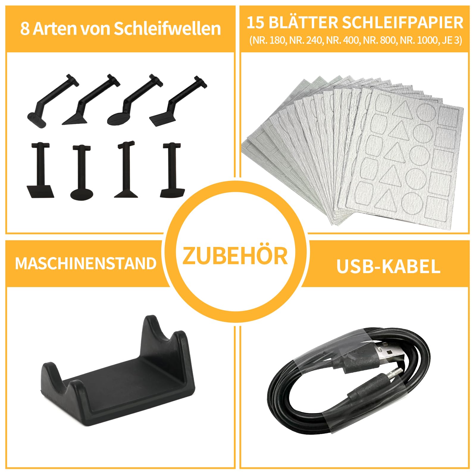 Schnurloser Stiftschleifer, 5 Geschwindigkeiten und USB-Aufladung mit LED-Licht, Mehrzweck-Elektrowerkzeug, Mini-Schleifmaschine zum Schleifen, Polieren, Finishen, DIY-Handwerk