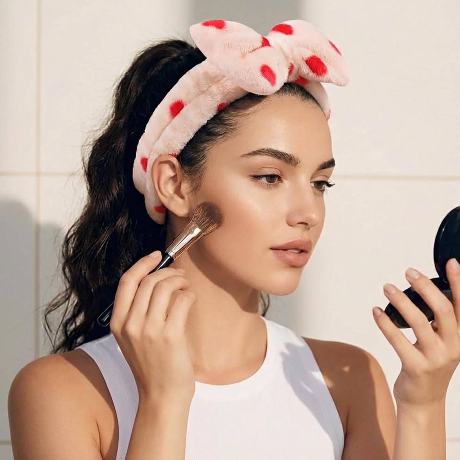 8 Pcs Makeup Headband, Soft Flannel Spa Headbands for Women with Bow, Cute Skincare & Face Wash Headband for Girls, Facial Accessories for Daily Beauty Routine & Self Care - Image 6