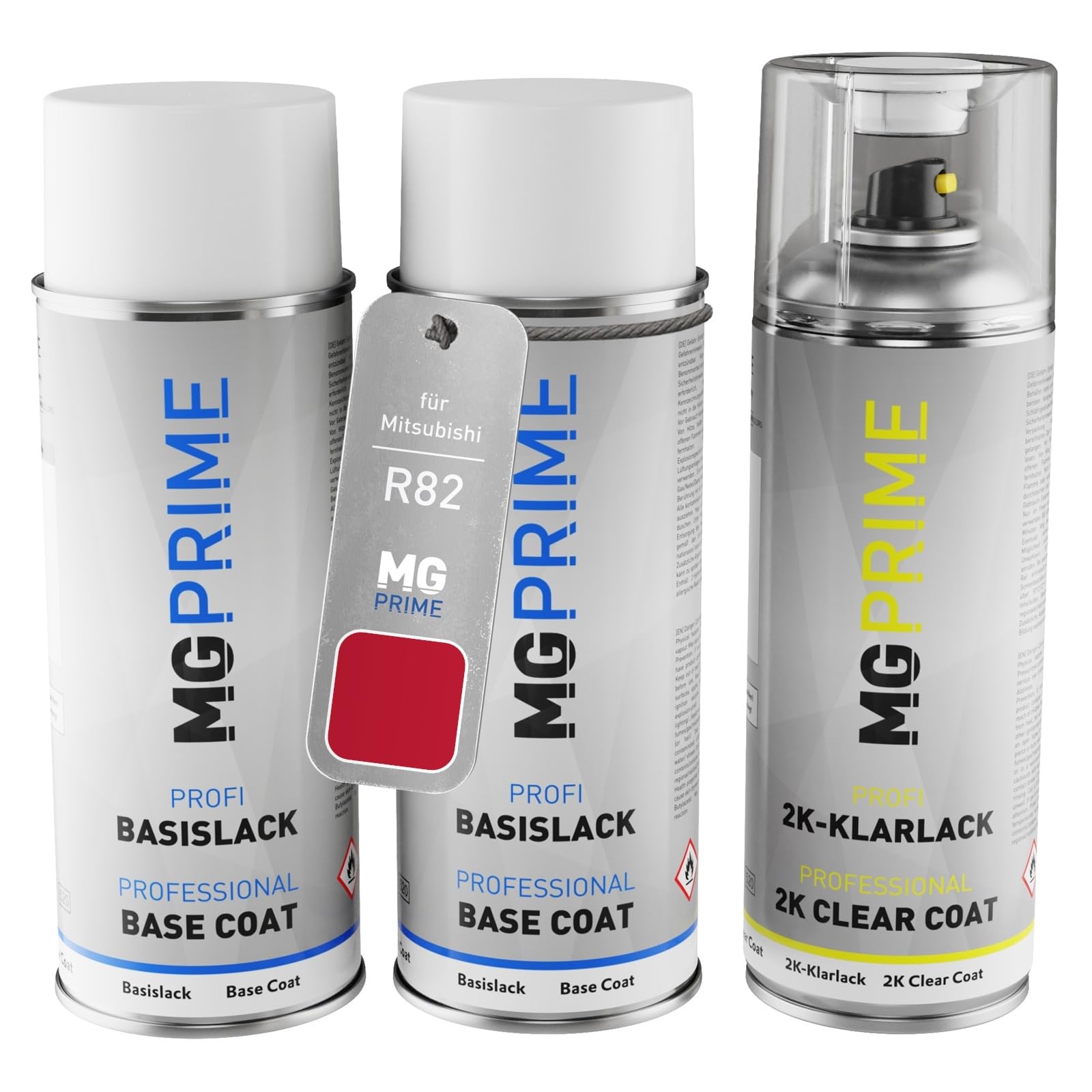MG PRIME Vernice per auto Kit bombolette spray 2K per Mitsubishi R82 Monaco Red/Baja Red Vernice di fondo vernice di base 2 componenti vernice trasparente bomboletta a spruzzo