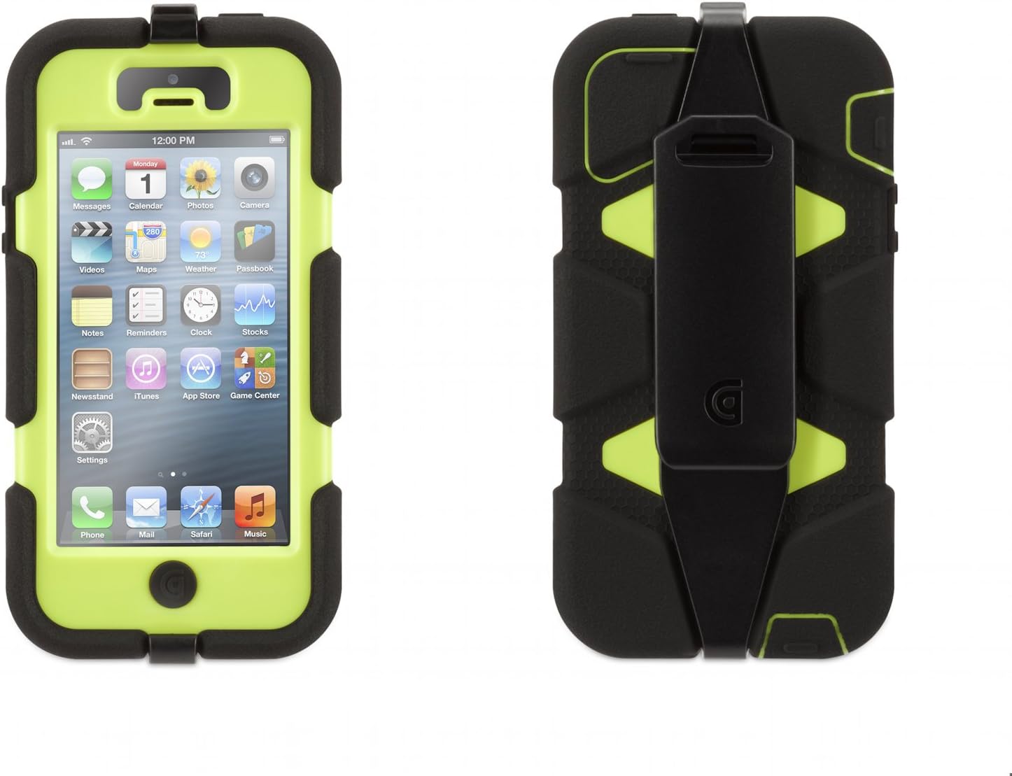 Griffin GB35681 Survivor Case for iPhone 5/5S - 1 Pack - Retail Packaging - Black/Lime
