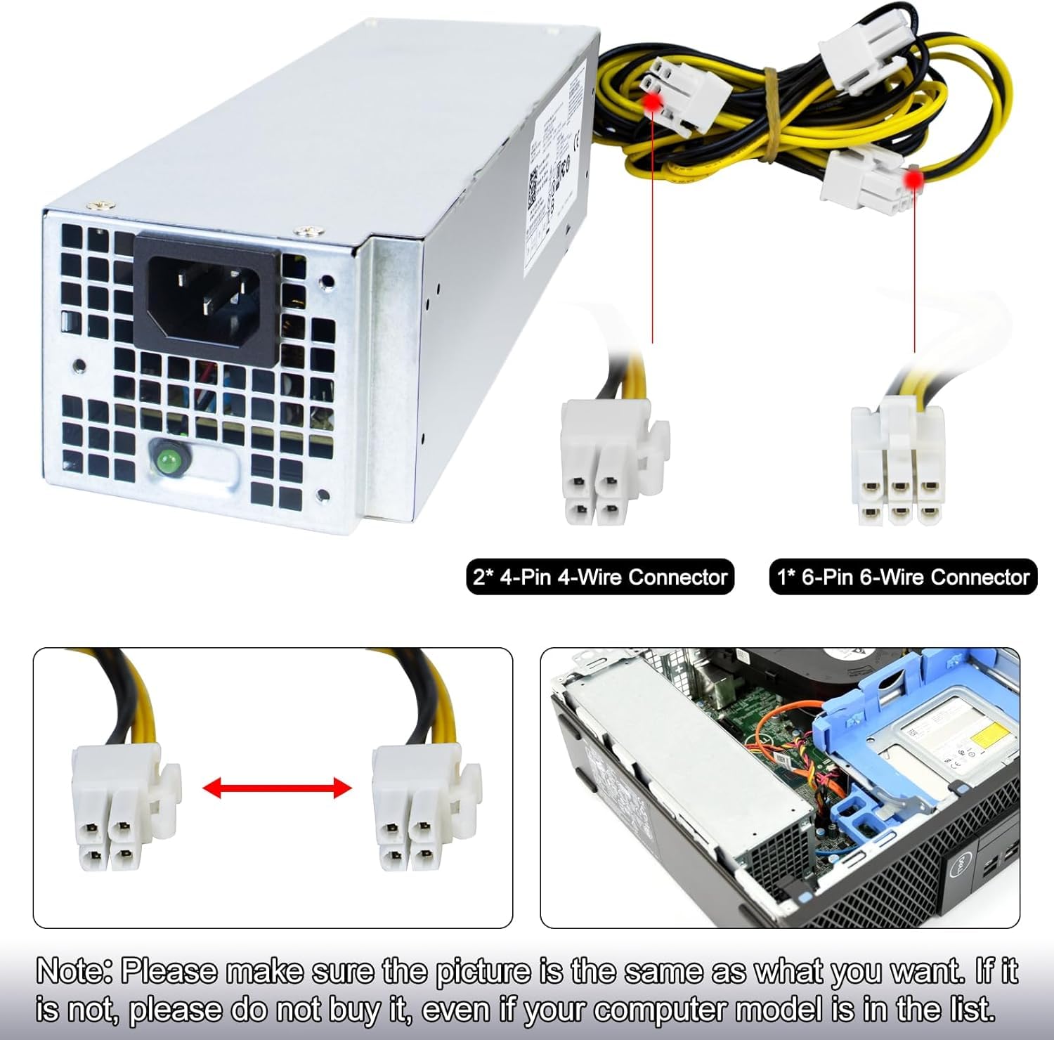 Fuente de alimentación mejorada L200EBS-01 200W repuesto 5TVM5 compatible con Dell OptiPlex 3060, 3050, 3050M, 7050, 7060, 3080, 5080, 7080MT, Dell Inspiron 3470, H200EBS-01, VFXXF, PA- 2201-3DB K92TW