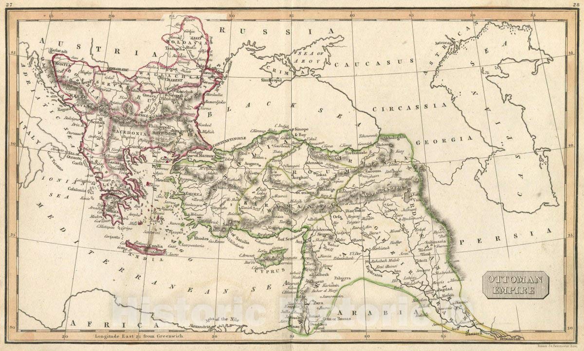 Mapa Do Imperio Otomano 1800 Mapa Del Imperio Otomano En El: Vector De