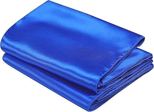 Miniatura 7 de SiinvdaBZX 4 caminos de mesa de satén azul rey de 12 x 108 pulgadas de largo, decoración de camino de mesa de boda de satén suave brillante para