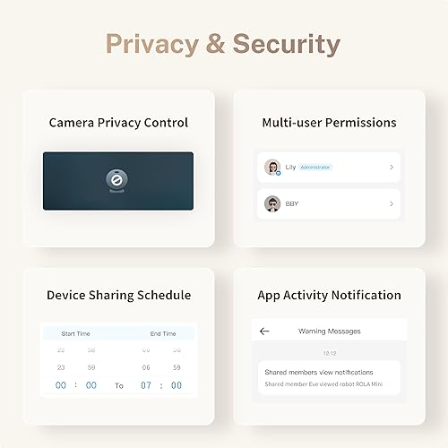 Miniatura 7 de Enabot EBO ROLA Mini FamilyBot 2K Pet Camera Robot cámara móvil para interiores con batería con aplicación de teléfono, llamada de un solo toque,