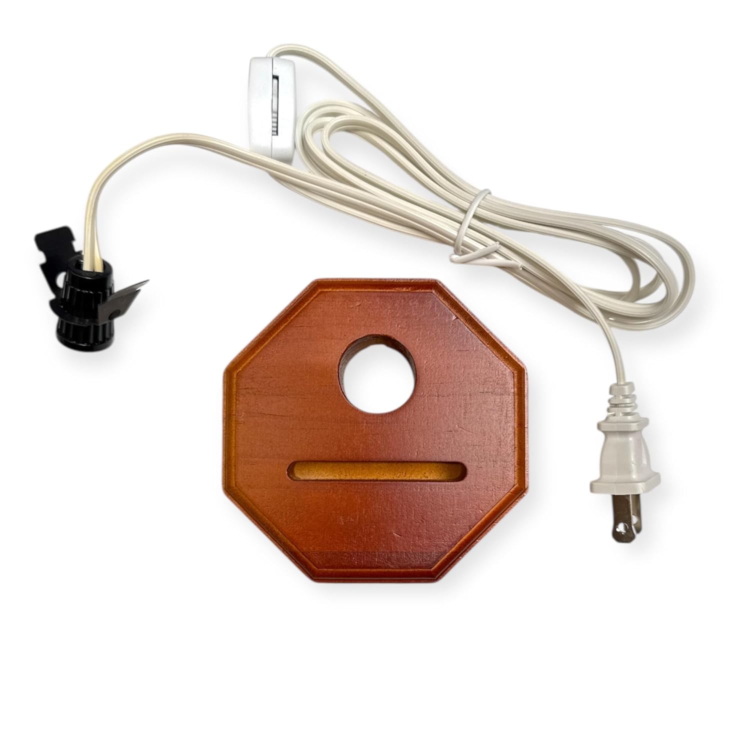Cherry Fan Octagon Lamp Base w/Cord and Socket Set