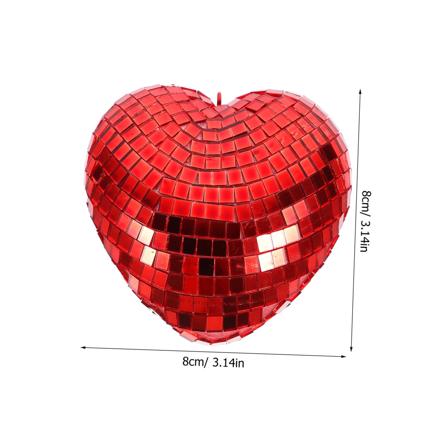 FUNOMOCYA Heart Shaped Hanging Disco Ball 8cm Reflective Mirror Ball Decor for Parties KTV and Pubs for Creating a Festive Atmosphere