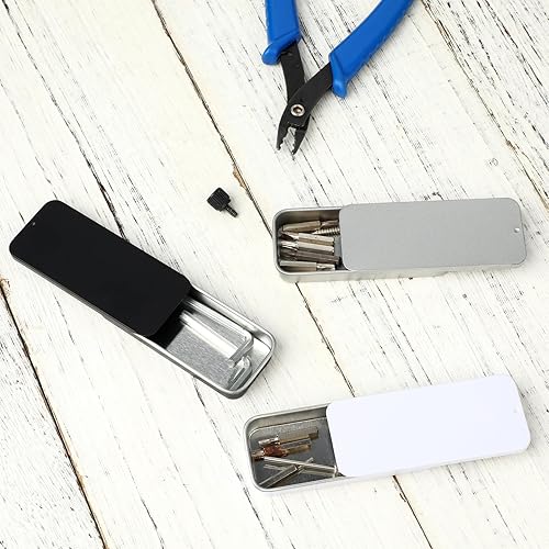 Miniatura 6 de Caja de lata de metal, 3 recipientes de lata pequeños, mini caja de lata de metal deslizante superior, caja de lata pequeña, latas de metal con