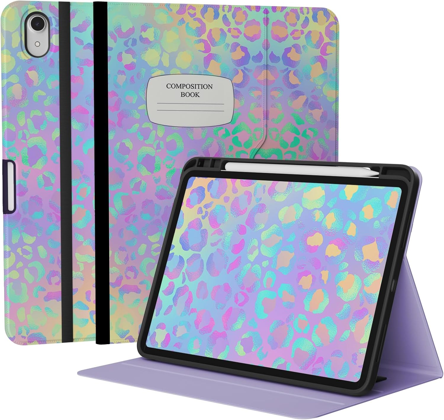 PU Leather Case for iPad 11th Generation 11 Inch A16 Chip 2025 & iPad 10th Generation Case 10.9 2022 with Pencil Holder, Sturdy Stand Full Protection Cover & Pocket, Lavender Composition