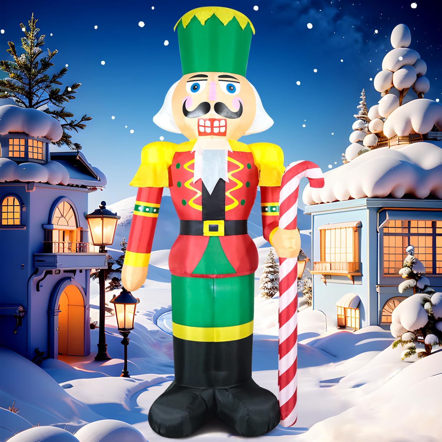 Snapklik.com : DomKom 12FT Giant Christmas Inflatable Nutcracker Soldier