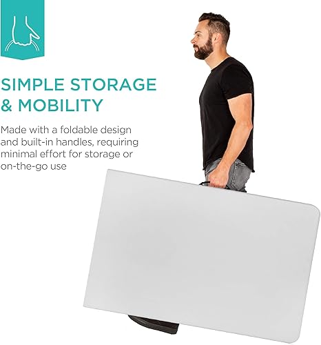 Miniatura 72 de Best Choice Products Mesa plegable de plástico de 4 pies, para interiores y exteriores, resistente, portátil, con asa, cerradura para picnic, Negro