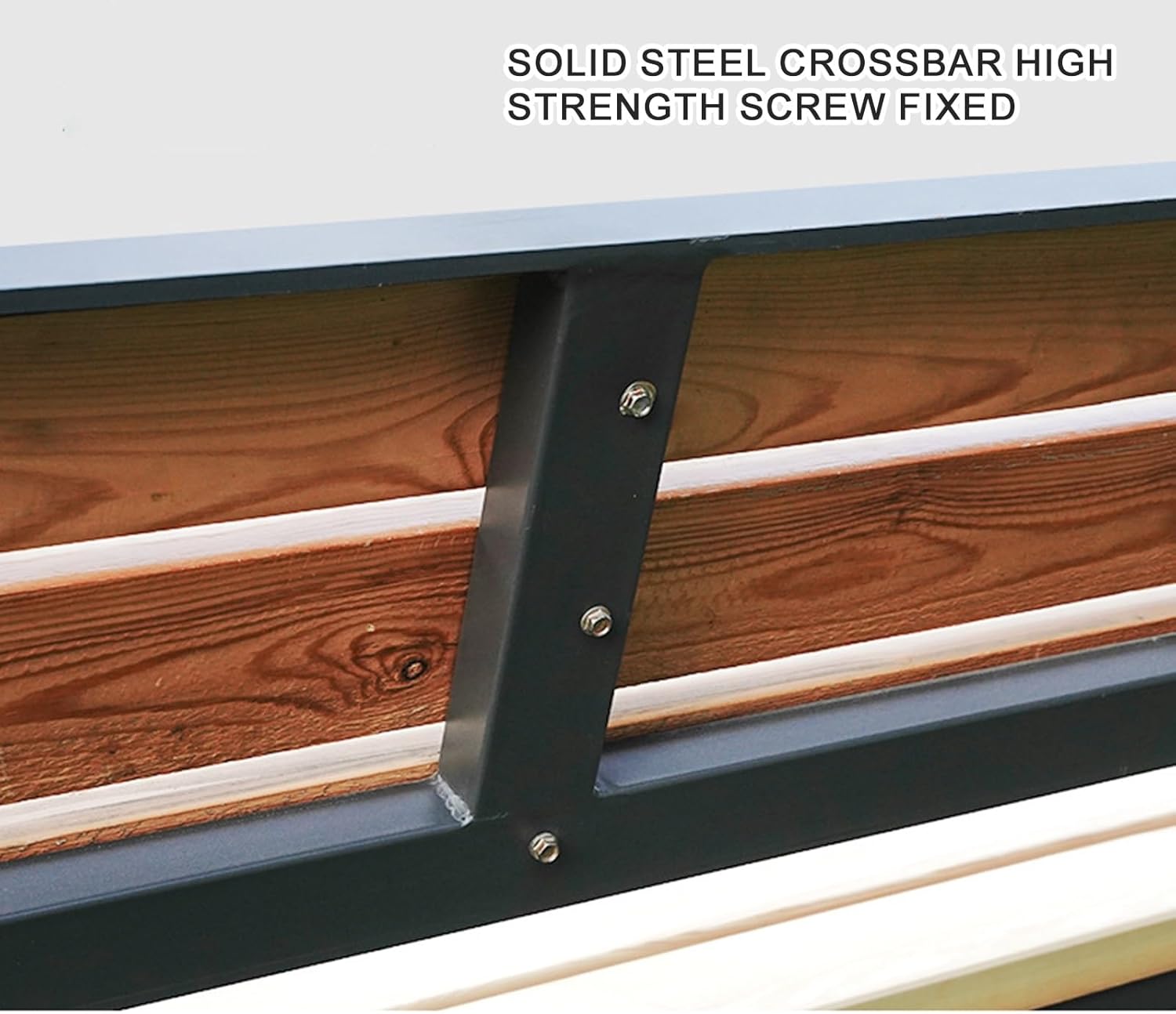 Outdoor Bench with Solid Wood Back, Garden Bench with Cast Steel Frame Legs, Seats 3 People, for Porch Yard Lawn Deck Park(160cm/69.2in)