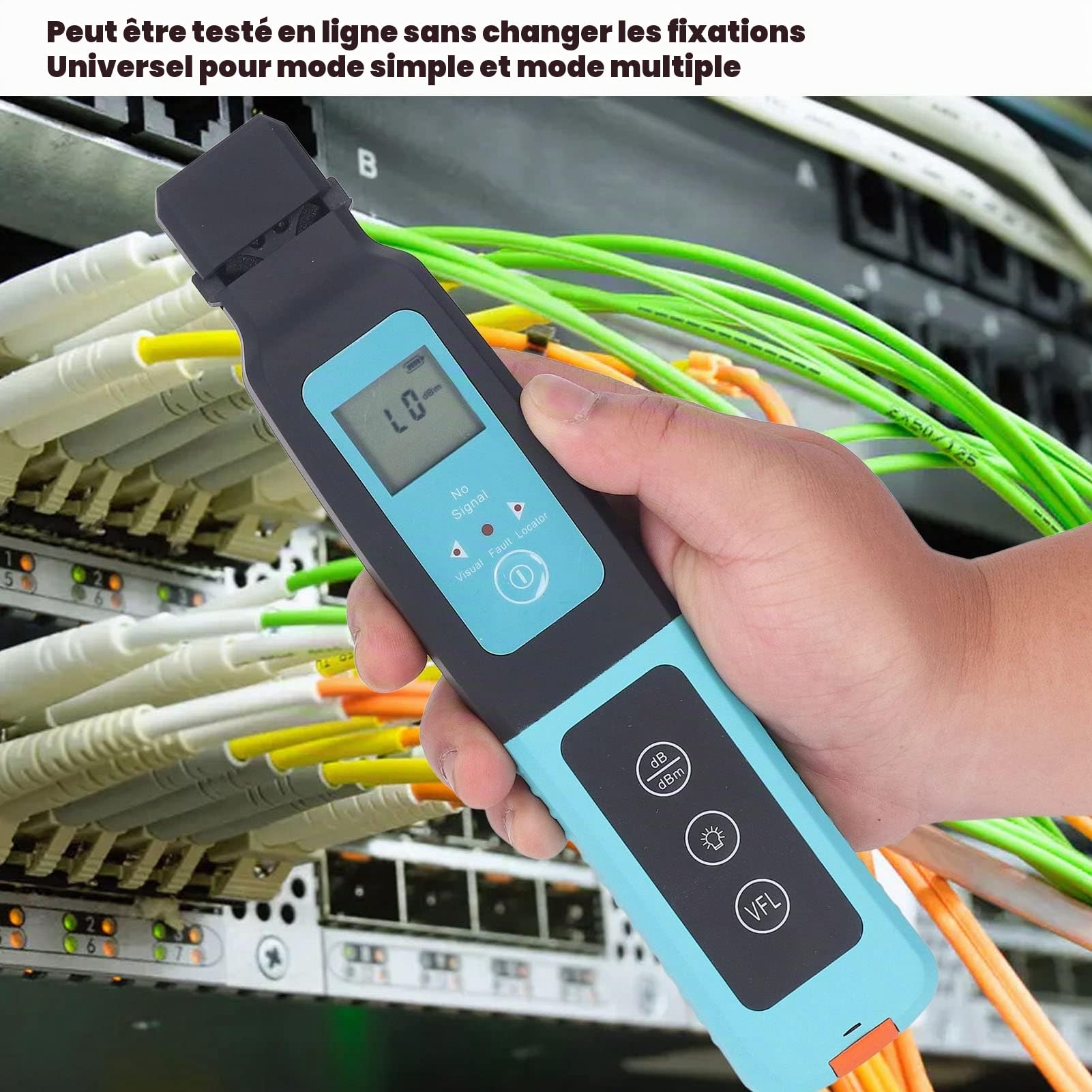 Identificateur de Fibre Optique Portable, Affichage de la Direction par LED, Testeur de Fibre Optique Portable pour 2mm, 3mm, 900nm, 250nm Jumper