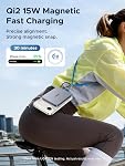 UGREEN Magflow Air Qi2 15W Magnetic Power Bank 10000mAh, Wireless Portable Charger with Built-in USB-C Cable, 30W Fast Charging Battery Pack, MagSafe Compatible for iPhone 17/16 Pro Max, Black