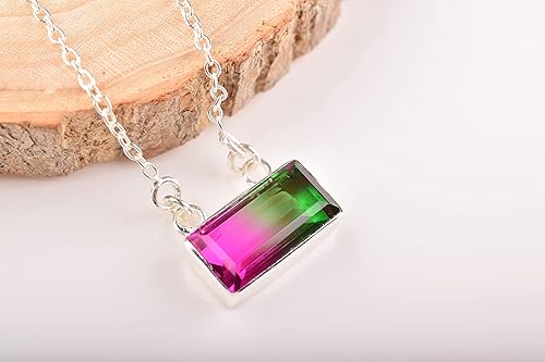 Miniatura 7 de Designer Watermelon Tourmaline Quartz Pendant In Artisan Pendants, Jewelry, Designer Necklace, Handmade Pendant, Gift for Her