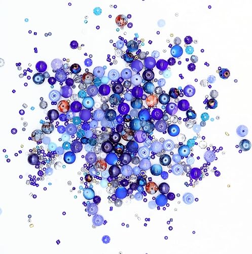 Miniatura 5 de Cuentas de vidrio negro para hacer joyas, juego de cuentas de pulsera, 1000 piezas que incluyen cuentas redondas surtidas de 0.315 pulgadas, cuentas