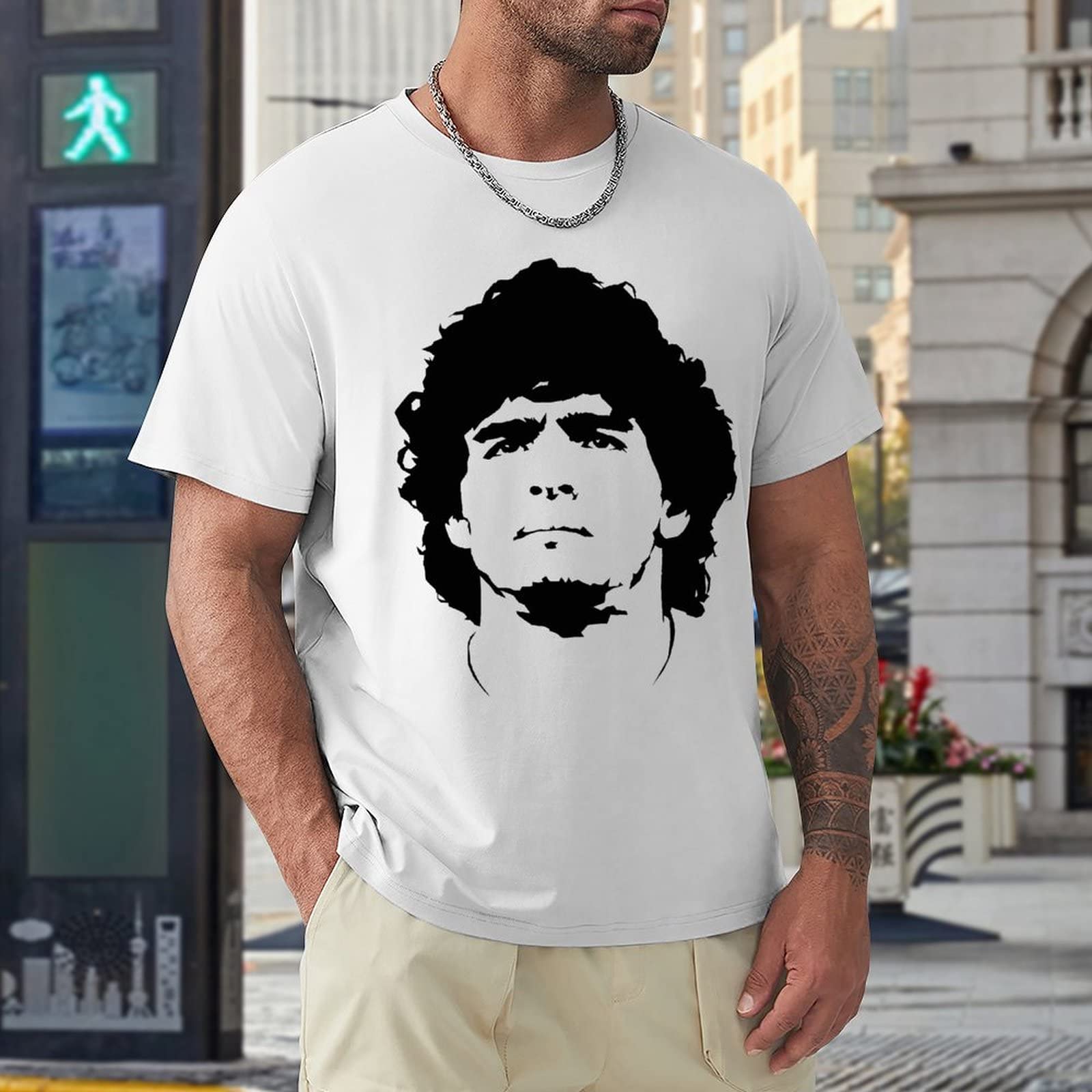 Amazon.co.jp: Tシャツ 半袖 メンズ ディエゴ・マラドーナT-shirt 綿