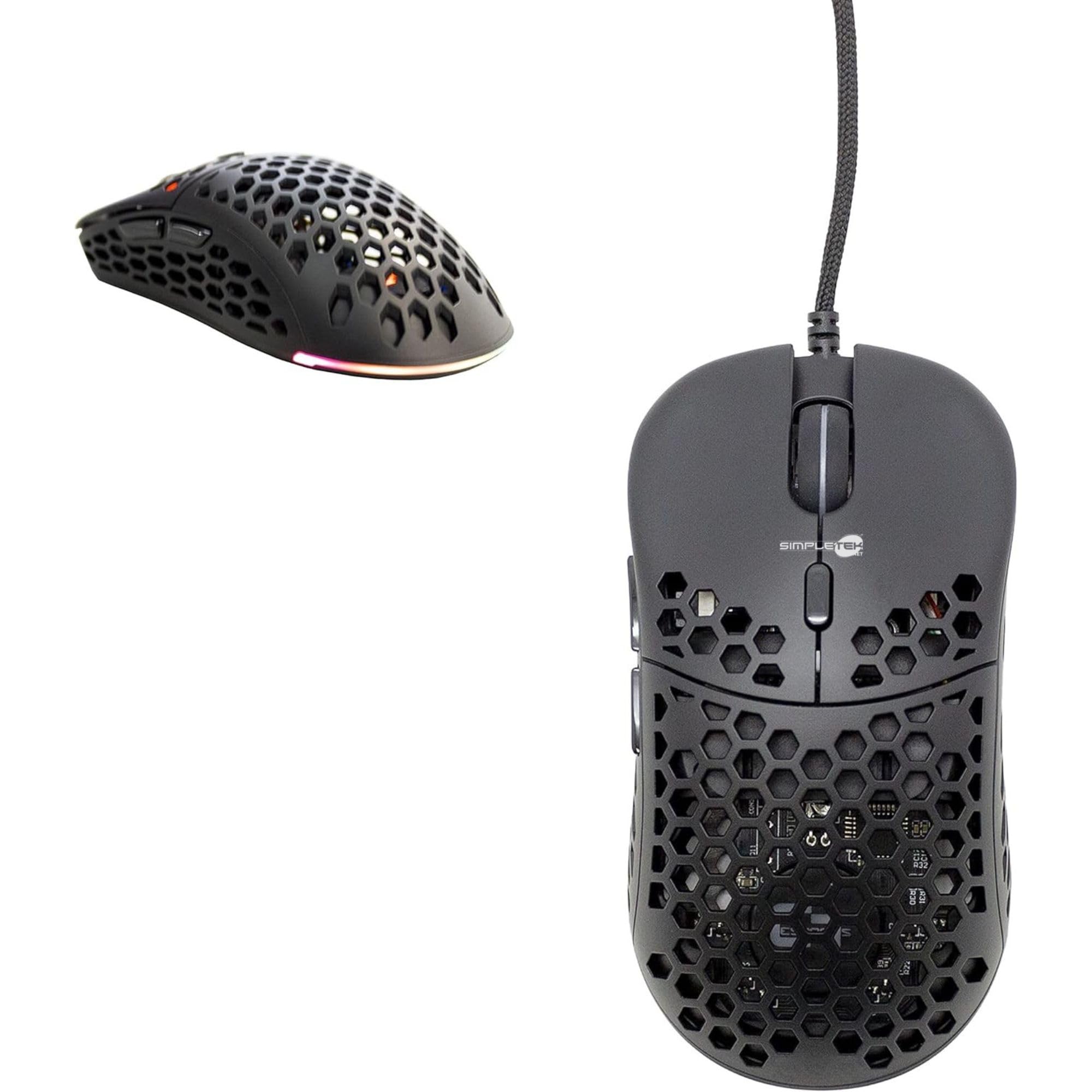 SIMPLETEK - Kit Gaming Mouse & Tastiera Meccanica RGB | QWERTY Layout Italiano Switch Blue/Red Anti-Ghosting | Mouse Ultraleggero 10000 DPI