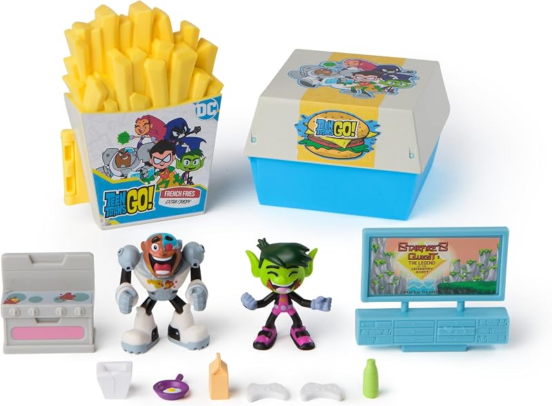 DC Comics Teen Titans Go Kitchen Chaos Playset with 2 Figures