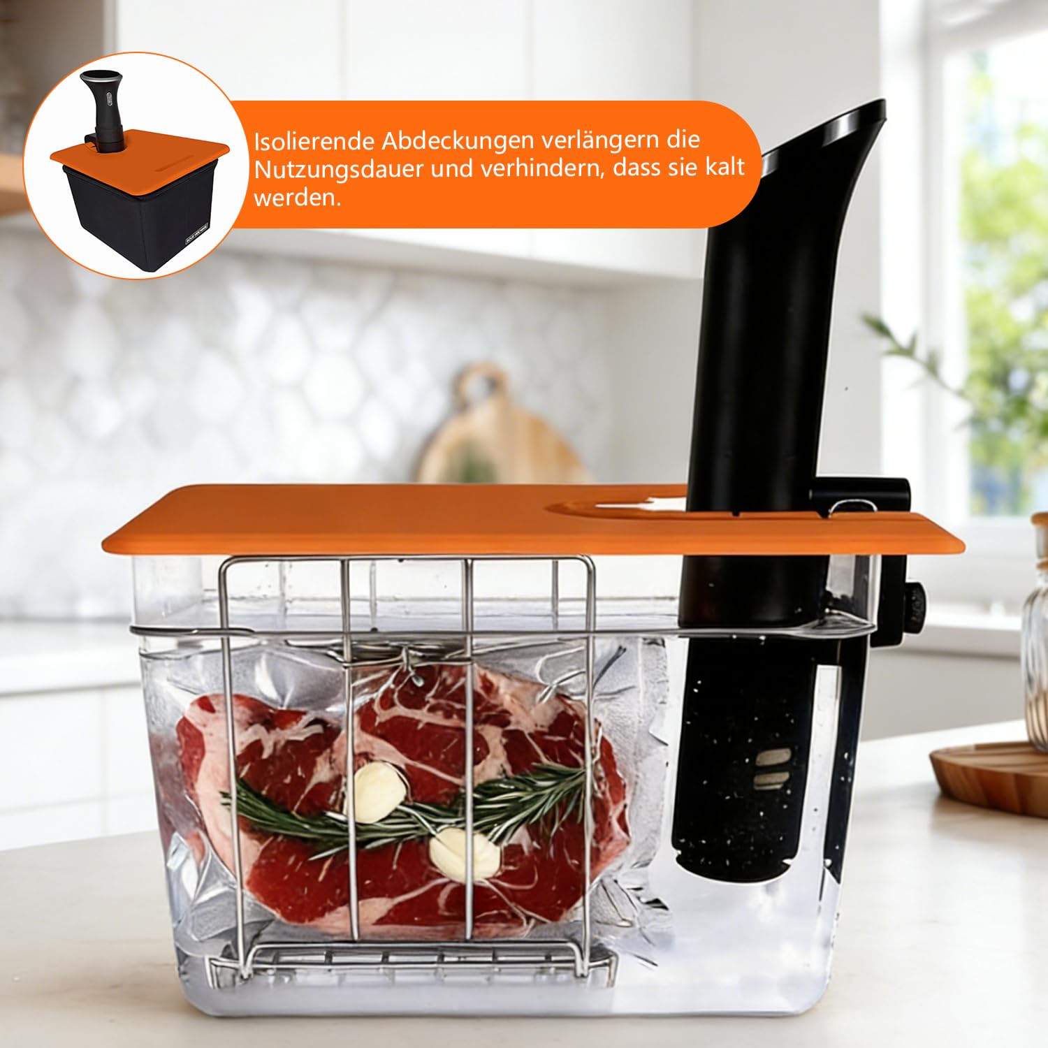 Sous Vide Behälter 12L, Sous Vide Container mit Deckel und Rack ür Sous Vide Stick Garer, Multifunktionaler Transparenter Behälter Geeignet für Fisch Fleisch und Gemüse (Set)