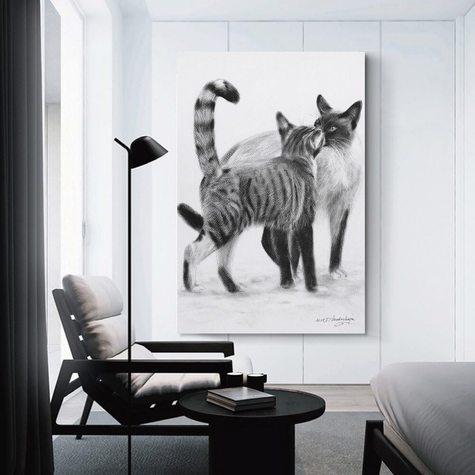 Junmoney Canvas Wall Decor Flirt, 24x36inch(60x90cm), for Living Room, Bedroom, Office Or Hallway, Stylish Home Artwork for Focal Walls