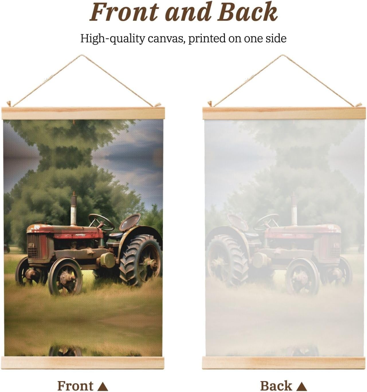 Old Tractor Photoes Farm Print Poster Hanger,Hanging Poster, Poster Frame,Wood Poster Hanger, For Wall Hanging