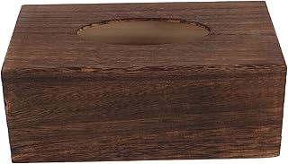 WOONEKY Caja De Pañuelos De Madera Marrón Vintage para El Hogar Caja De Pañuelos De Mesa De Color Oscuro para Sala De Estar