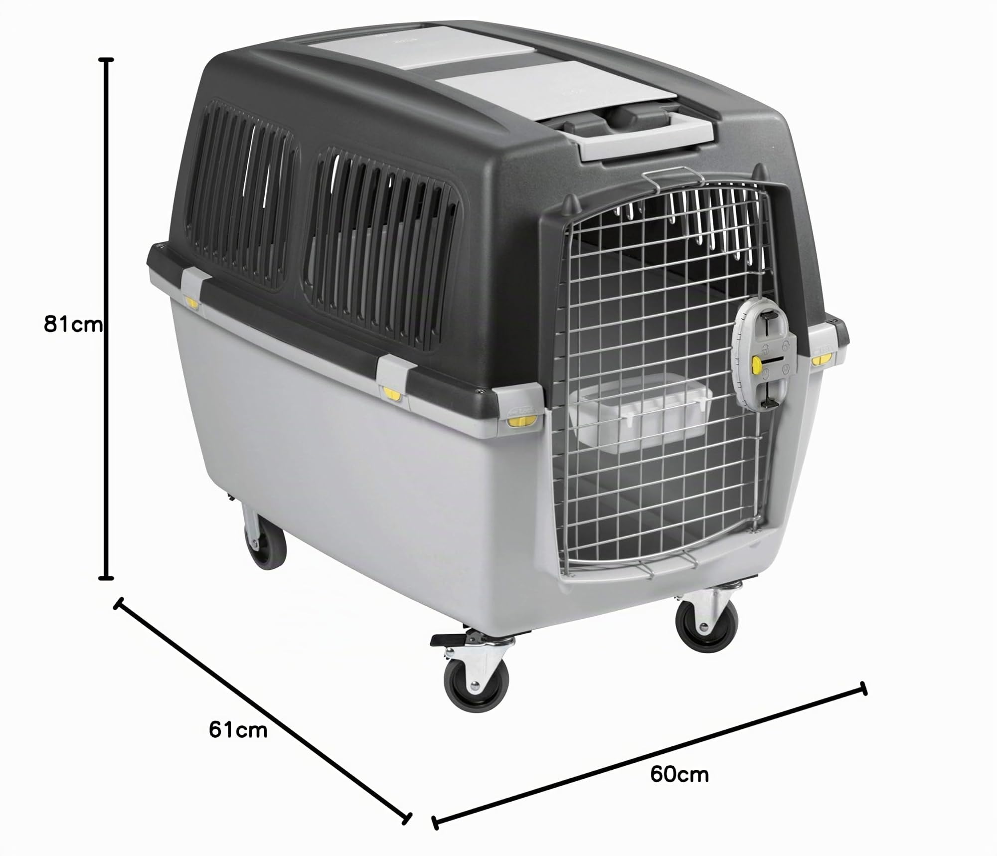 Stefanplast 97450 Gulliver 5 Iata - Transportador para Perros, Gris Oscuro/Gris Claro, 61 x 60 x 81 cm