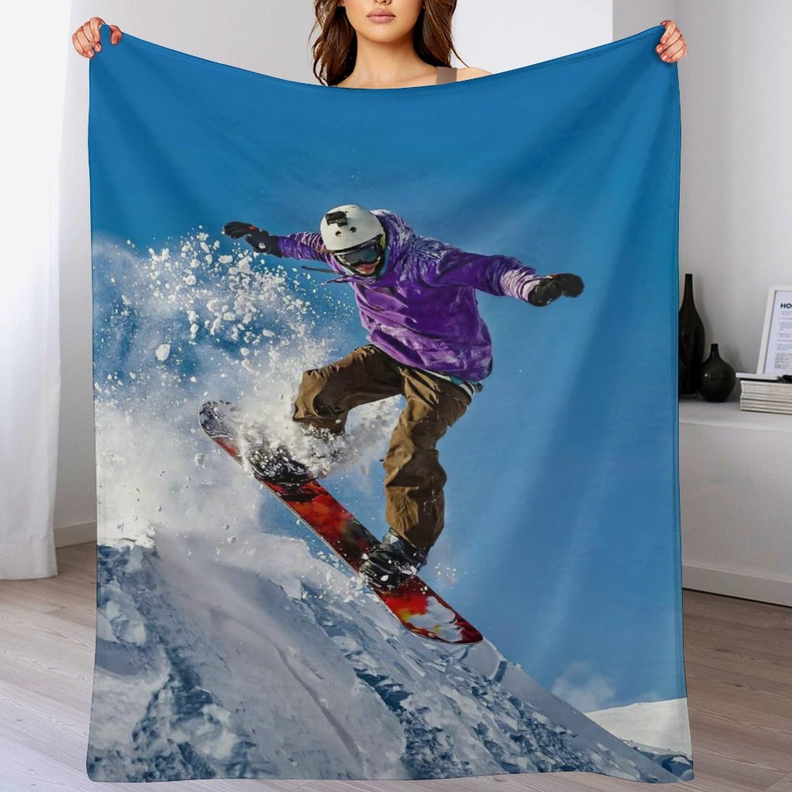 Snowboard couverture de qualité supérieure en peluche souple pour canapé