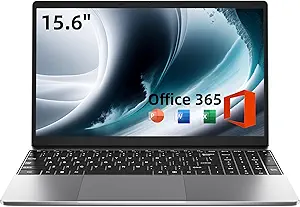 15.6 Inch Laptop with Office 365, 4GB RAM, 128GB Storage Expandable 1TB, 5205U Processor, HD Display, Windows 11 Laptops Computer, Wi-Fi 5, BT4.2, Numpad, Type-C, for Business and Students